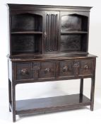 EARLY 20TH CENTURY EBONISED SIDEBOARD DRESSER