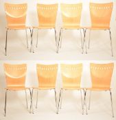 MATCHING SET OF EIGHT PLYWOOD STACKING DINING CHAIRS