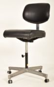 TAN-SAD - MID CENTURY 1970S LEATHERETTE & CHROME SWIVEL CHAIR