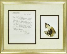 THE WIZARD OF OZ - RAY BOLGER - SCARECROW - LETTER