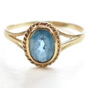 HALLMARKED 9CT GOLD & TOPAZ SINGLE STONE RING