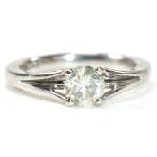 HALLMARKED PLATINUM & DIAMOND SOLITAIRE RING