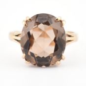 9CT GOLD & SMOKY QUARTZ COCKTAIL RING