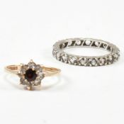 TWO 9CT GOLD GEM SET RINGS