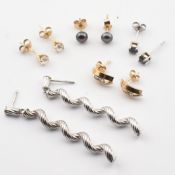 COLLECTION OF 9CT GOLD & GEM SET EARRINGS