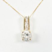 14CT GOLD & GEM SET PENDANT NECKLACE