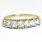HALLMARKED 9CT GOLD & CZ HALF HOOP RING