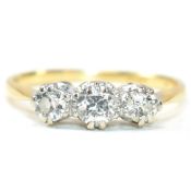 18CT GOLD & PLATINUM DIAMOND TRILOGY RING