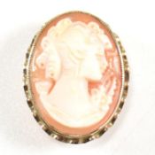HALLMARKED 9CT GOLD CAMEO BROOCH PIN