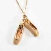 14CT GOLD BALLET SHOES PENDANT NECKLACE