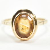 HALLMARKED 9CT GOLD & CITRINE RING