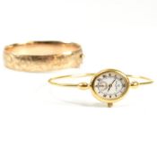 9CT GOLD METAL CORE HINGED BANGLE & BANGLE WATCH