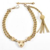 VICTORIAN 9CT GOLD LEONTINE WATCH CHAIN