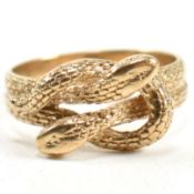 HALLMARKED 9CT GOLD ENTWINED SNAKE RING