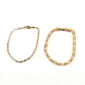TWO HALLMARKED 9CT GOLD CHAIN BRACELETS