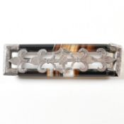 SILVER & BANDED AGATE BROOCH PIN