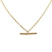 HALLMARKED 9CT GOLD T-BAR NECKLACE