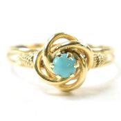 14CT GOLD & BLUE STONE RING