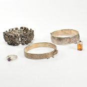 COLLECTION OF SILVER & GEM SET JEWELLERY