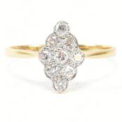 18CT GOLD PLATINUM & DIAMOND CLUSTER RING