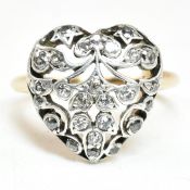 VICTORIAN PIERCED DIAMOND HEART RING