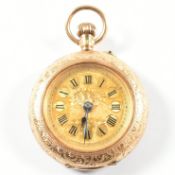 14CT GOLD 19TH CENTURY LADIES FOB POCKET WATCH