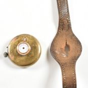 18CT GOLD BUTTONHOLE WATCH WITH LEATHER STRAP