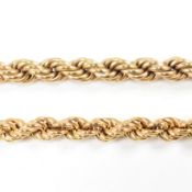 HALLMARKED 9CT GOLD ROPE TWIST CHAIN NECKLACE & BRACELET SET