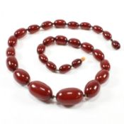 CHERRY AMBER BAKELITE BEAD NECKLACE
