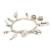 HALLMARKED SILVER CHARM BRACELET