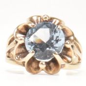 HALLMARKED 9CT GOLD & SYNTHETIC SPINEL RING