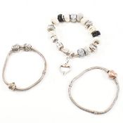 THREE 925 SILVER BRACELETS