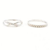 TWO 9CT WHITE GOLD & DIAMOND RINGS