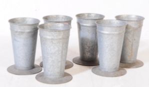 SET OF SIX GALVANISED METAL PLANTER / STICK STANDS