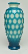 REPUBLIC PERIOD FACETED BLUE OVERLAY PEKING GLASS VASE
