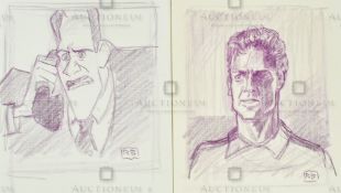 THE IRON GIANT - TWO ORIGINAL DRAWINGS BY RICHARD BAZLEY