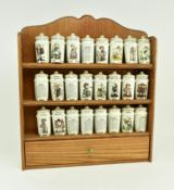 HUMMEL SPICE RACK AND TWENTY-FOUR CERAMIC SPICE JARS