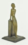 AFTER JOSEF LORENZL - ART DECO BRONZE NUDE FIGURINE STRIKER