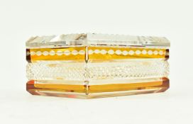 EARLY - MID 20TH CENTURY BOHEMIAN AMBER CUT GLASS LIDDED BOX