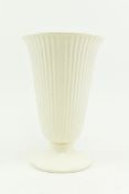 WEDGWOOD - VINTAGE CREAM RIBBED CERAMIC VASE