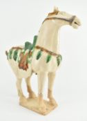 20TH CENTURY TANG SANCAI STYLE EARTHENWARE HORSE