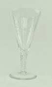 STUART GLASS - 1937 COMMEMORATIVE ETCHED GLASS CHALICE