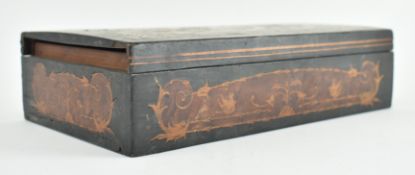 20TH CENTURY EUROPEAN MARQUETRY INLAID WOODEN JEWELRY BOX