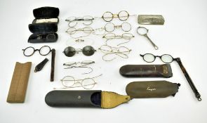 COLLECTION OF EDWARDIAN OPTICAL SPECTACLES & EYEWEAR