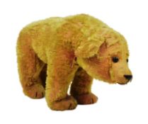 STEIFF - EARLY 20TH CENTURY GERMAN STUFFED BEAR ORIGINALLY ON WHEELS