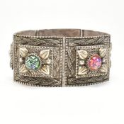 SILVER & FOILED GLASS PANEL BRACELET