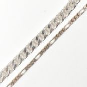 TWO SILVER CHAIN NECKLACES