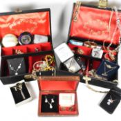 LARGE COLLECTION OF COSTUME JEWELLERY & BOXES