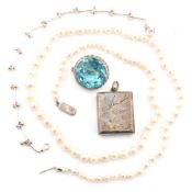 COLLECTION OF SILVER & WHITE METAL ANTIQUE & LATER JEWELLERY