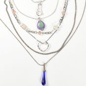 COLLECTION OF SILVER NECKLACES & PENDANT NECKLACES